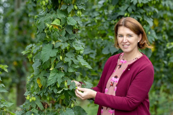 LRin Michaela Langer-Weninger ist überzeugt: Unsere Mühlviertler Hopfenbäuerinnen und Hopfenbauern produzieren jährlich mit viel Hingabe besten Qualitätshopfen und pflegen damit Tradition und Kulturgut